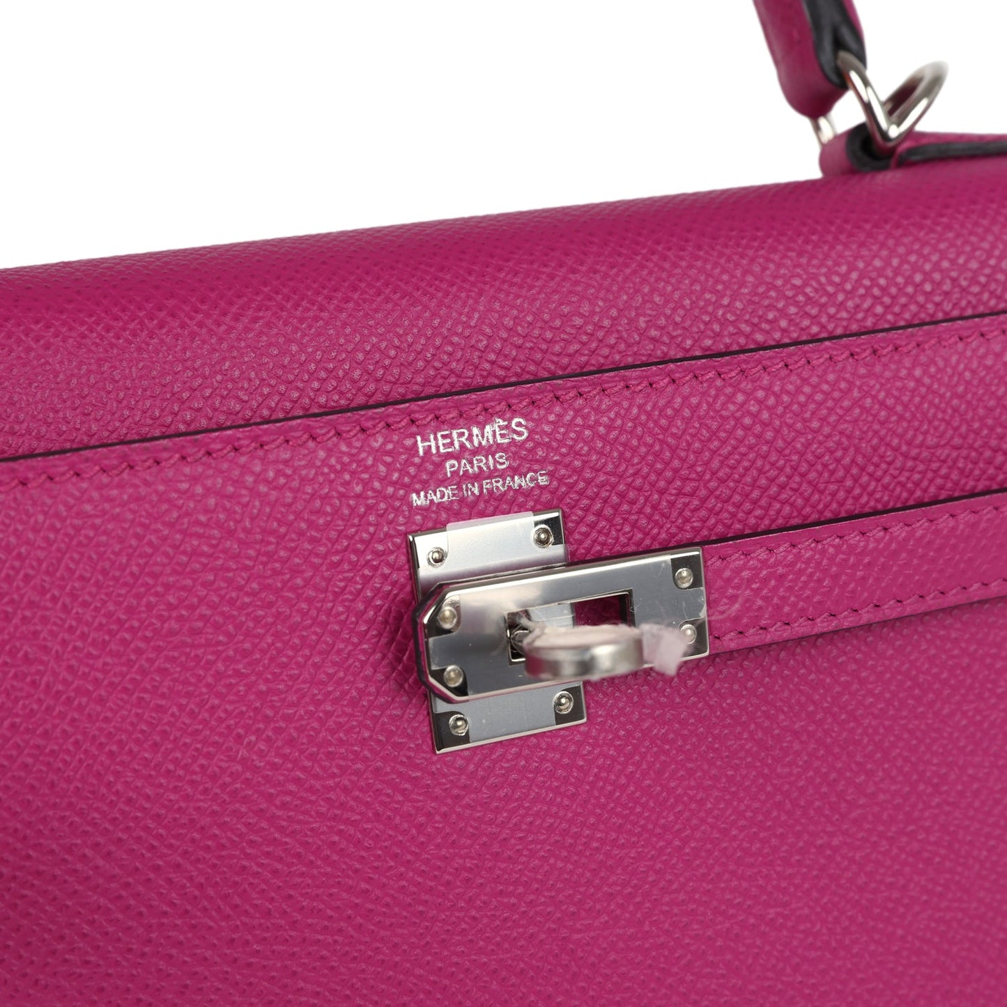 Hermes Kelly Sellier 25 Rose Pourpre Epsom Palladium Hardware