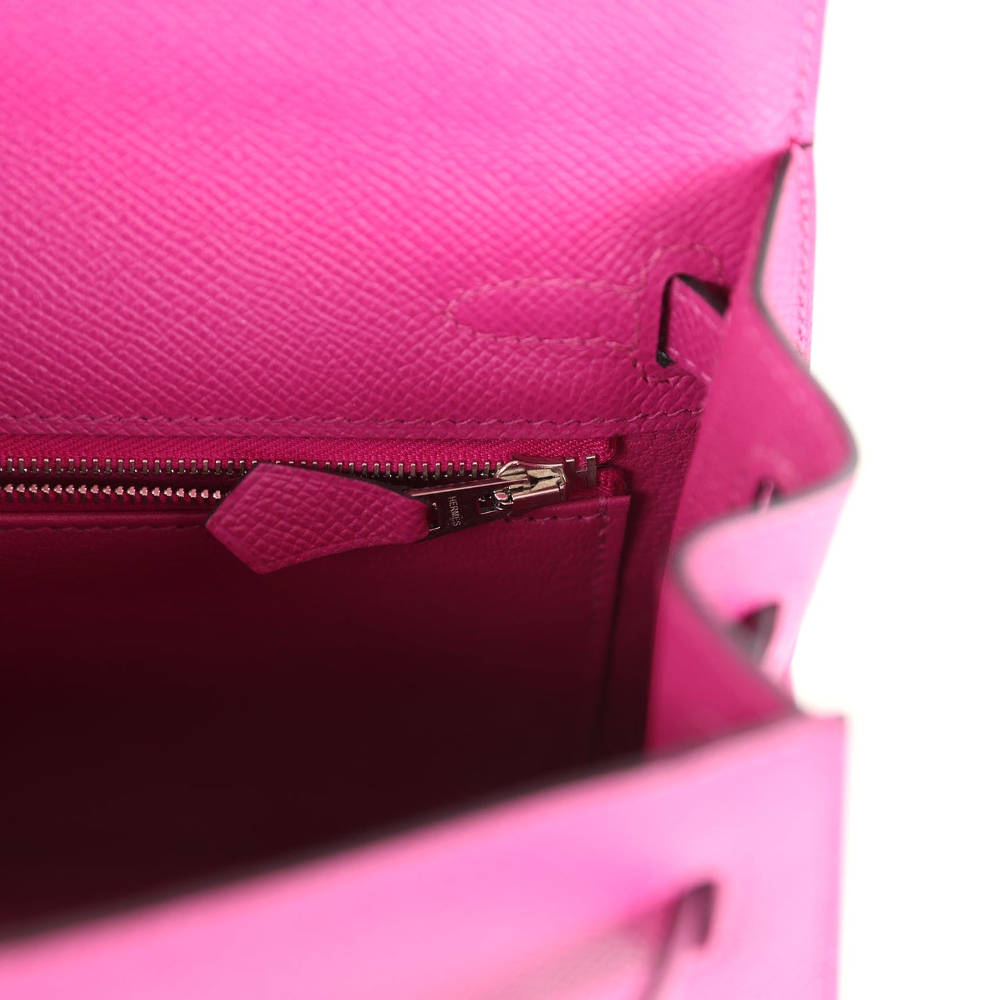 Hermes Kelly Sellier 25 Rose Pourpre Epsom Palladium Hardware