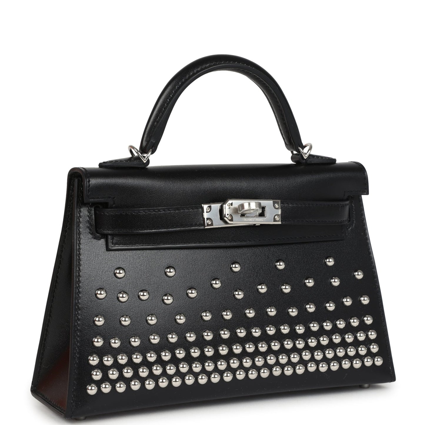 Hermes Kelly Sellier 20 Clouté Black Box Palladium Hardware
