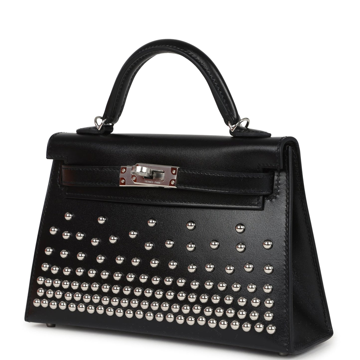 Hermes Kelly Sellier 20 Clouté Black Box Palladium Hardware