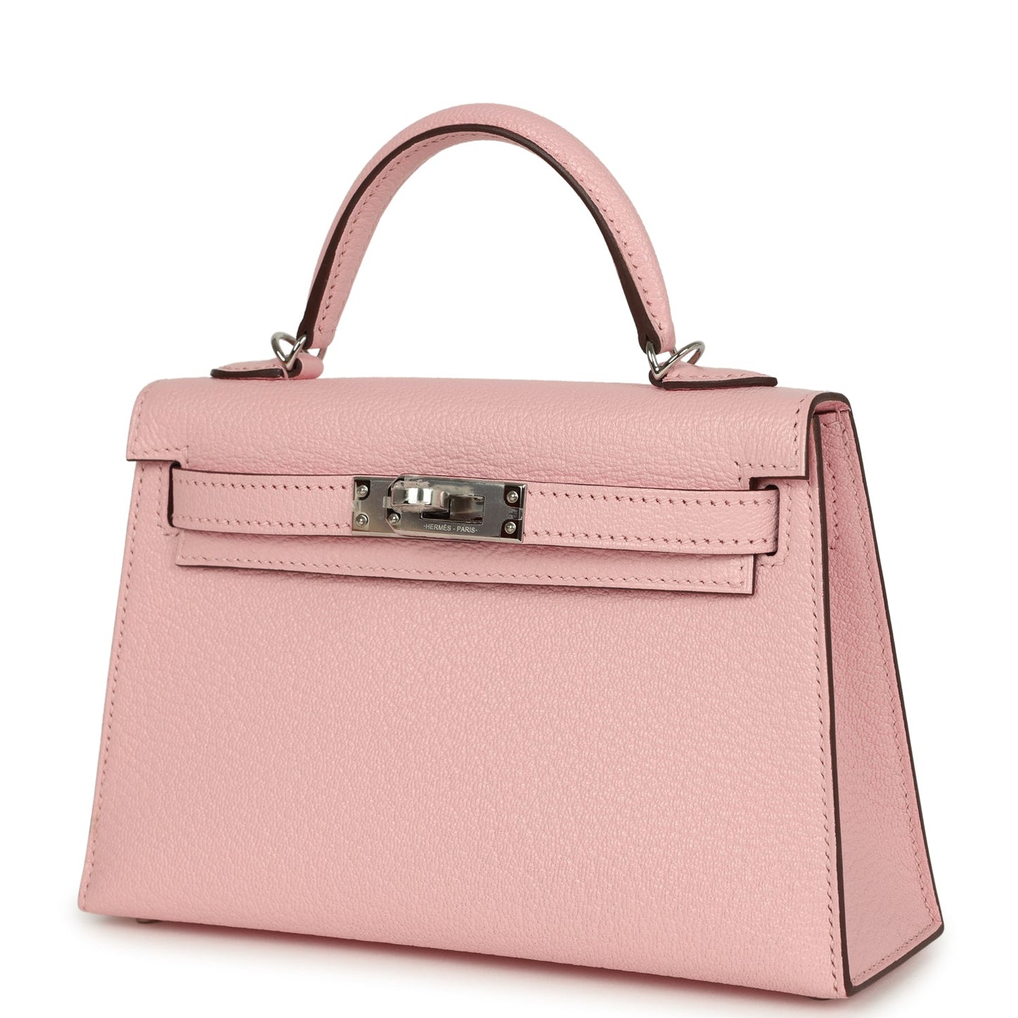 Hermes Kelly Sellier 20 Rose Sakura Chevre Mysore Palladium Hardware