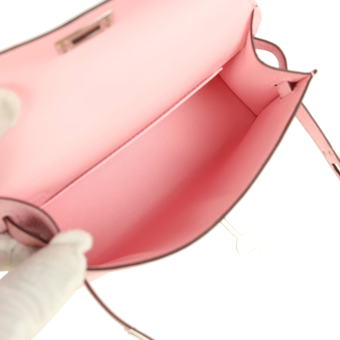 Hermes Kelly Sellier 20 Rose Sakura Chevre Mysore Palladium Hardware