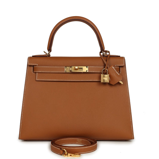 Hermes Kelly Sellier 28 Gold Epsom Gold Hardware