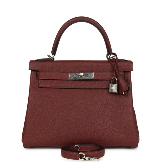 Hermes Kelly Retourne 28 Rouge H Togo Palladium Hardware
