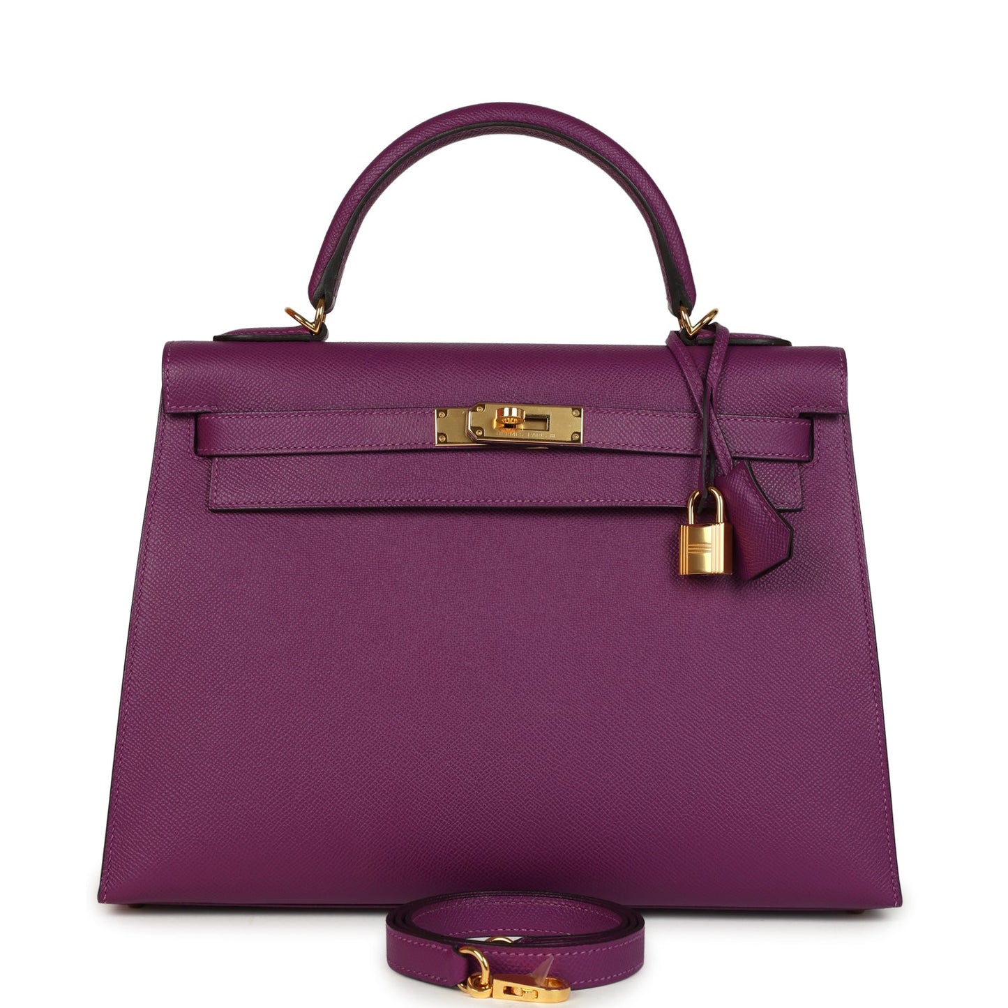 Pre-owned Hermes Kelly Sellier 32 Anemone Epsom Gold Hardware