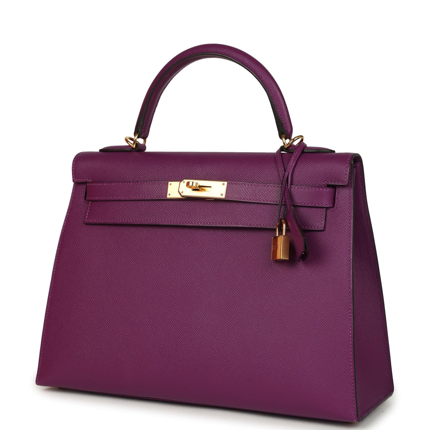 Pre-owned Hermes Kelly Sellier 32 Anemone Epsom Gold Hardware