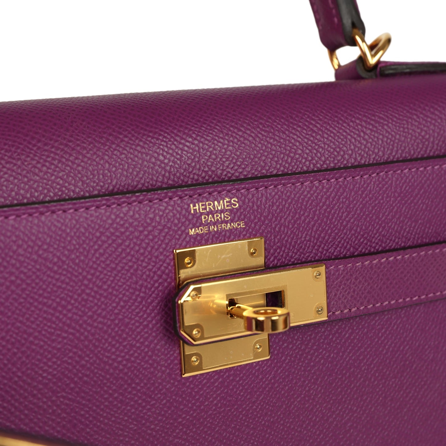 Pre-owned Hermes Kelly Sellier 32 Anemone Epsom Gold Hardware