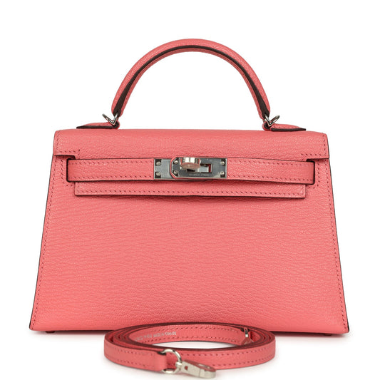 Hermes Kelly Sellier 20 Rose Lipstick Chevre Mysore Palladium Hardware