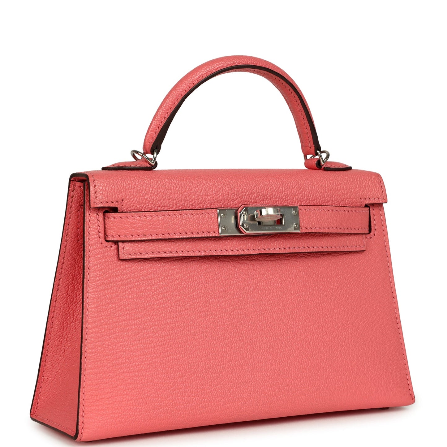 Hermes Kelly Sellier 20 Rose Lipstick Chevre Mysore Palladium Hardware