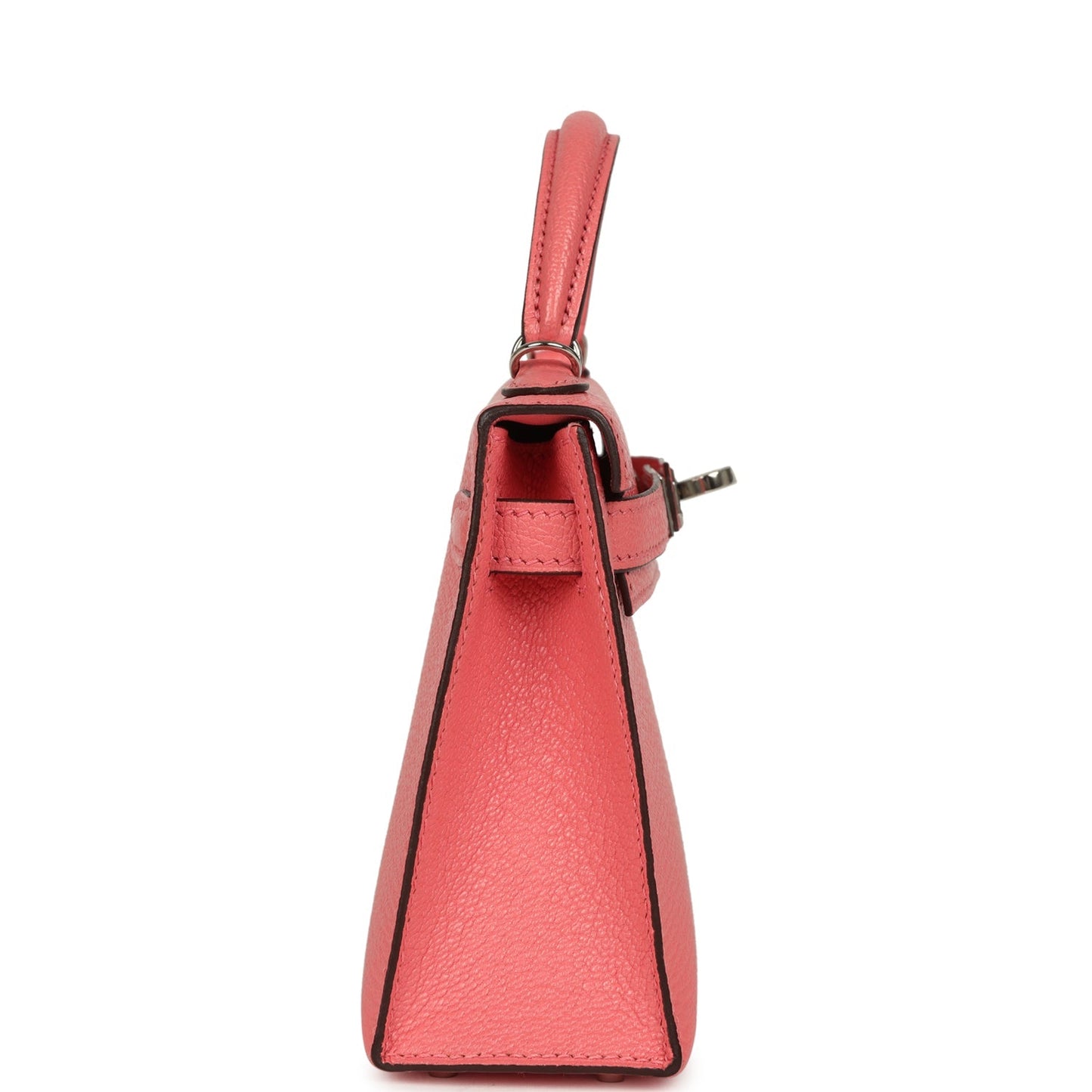 Hermes Kelly Sellier 20 Rose Lipstick Chevre Mysore Palladium Hardware