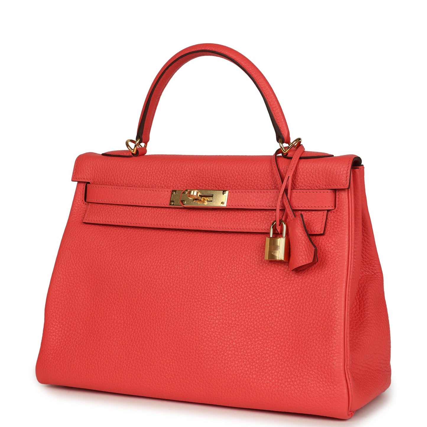 Hermes Kelly Retourne 32 Rose Jaipur Clemence Gold Hardware
