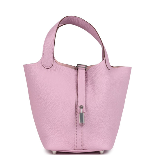 Hermes Picotin Lock 18 Mauve Sylvestre Clemence Palladium Hardware