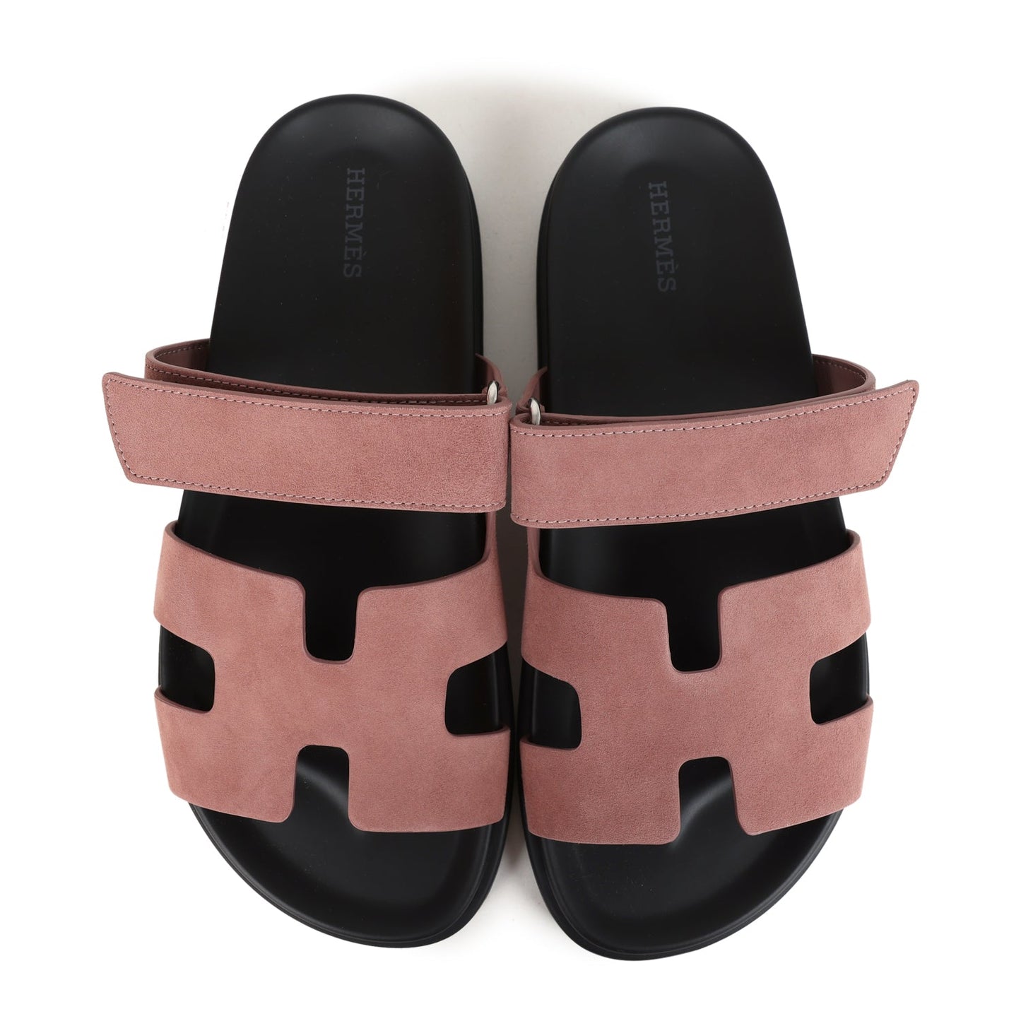 Hermes Chypre Techno Sandal Rose Antique Suede Palladium Hardware 38 EU