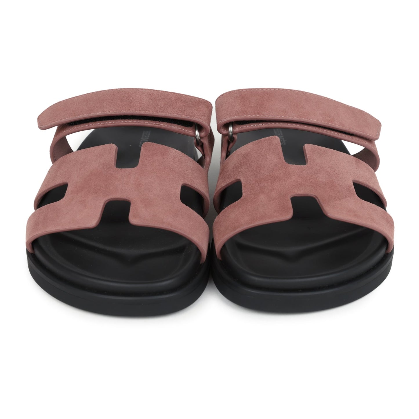 Hermes Chypre Techno Sandal Rose Antique Suede Palladium Hardware 39.5 EU
