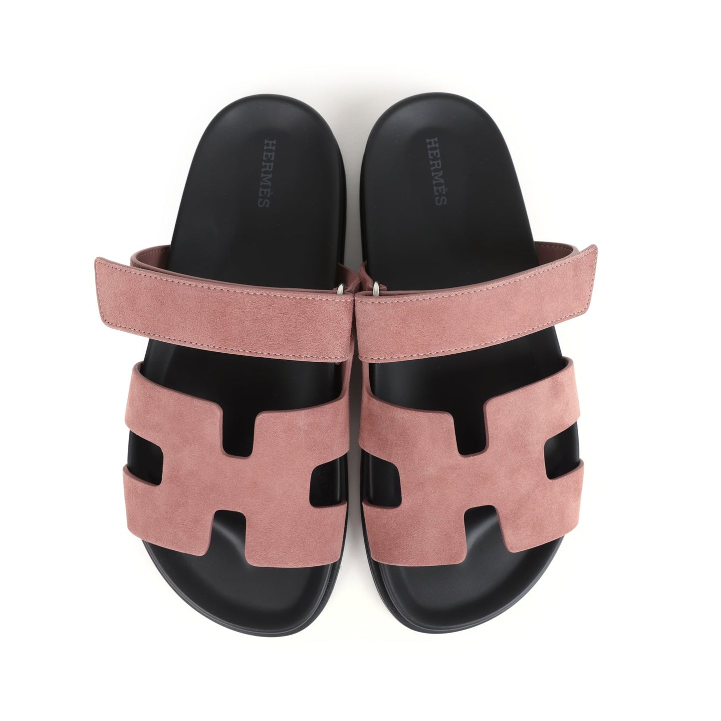 Hermes Chypre Techno Sandal Rose Antique Suede Palladium Hardware 39.5 EU