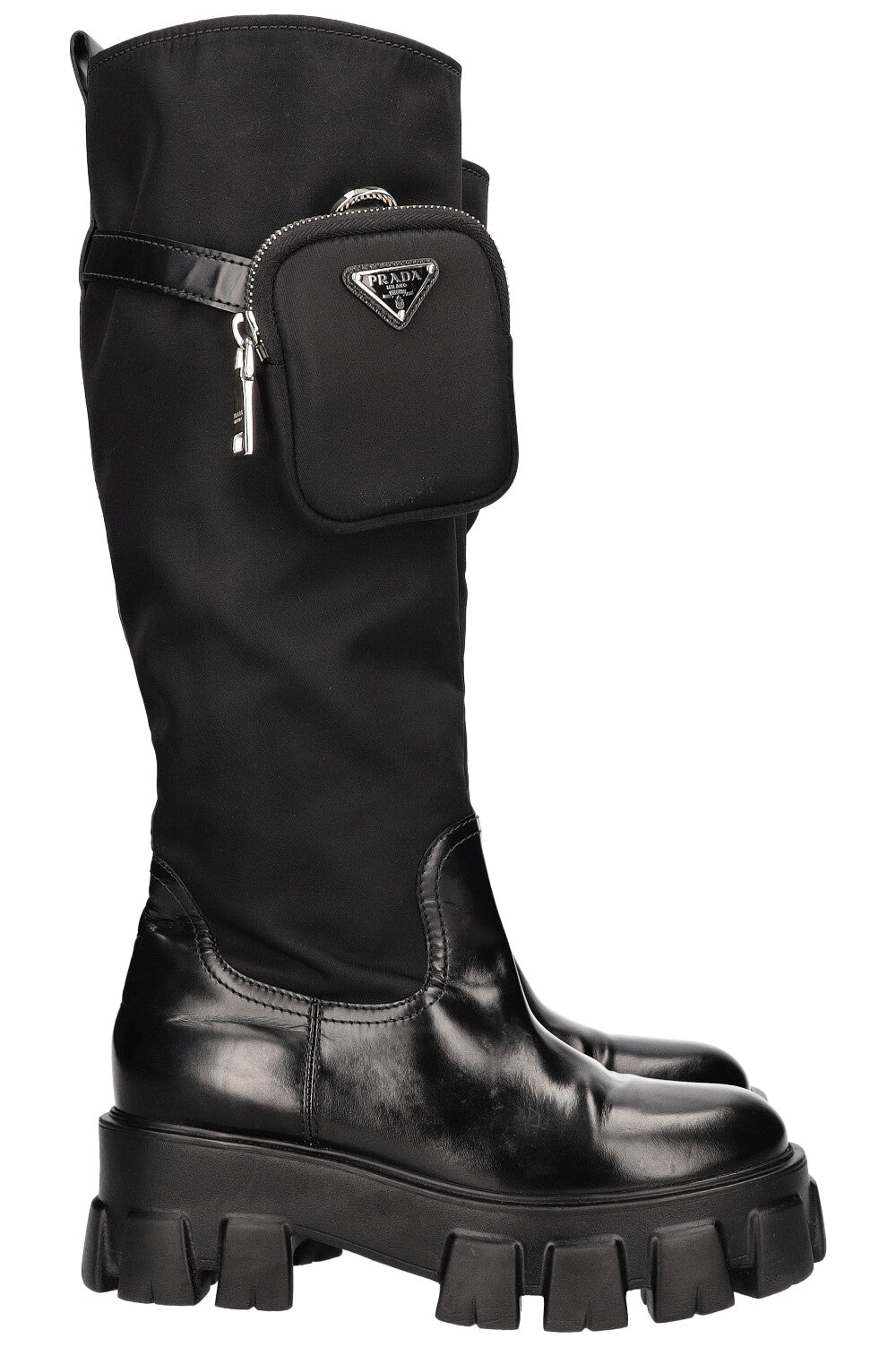 PRADA Monolith High Boots Nylon Black