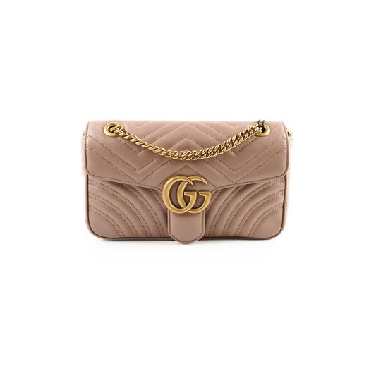 Gucci Marmont Small Shoulder Bag Beige / Dusty Pink