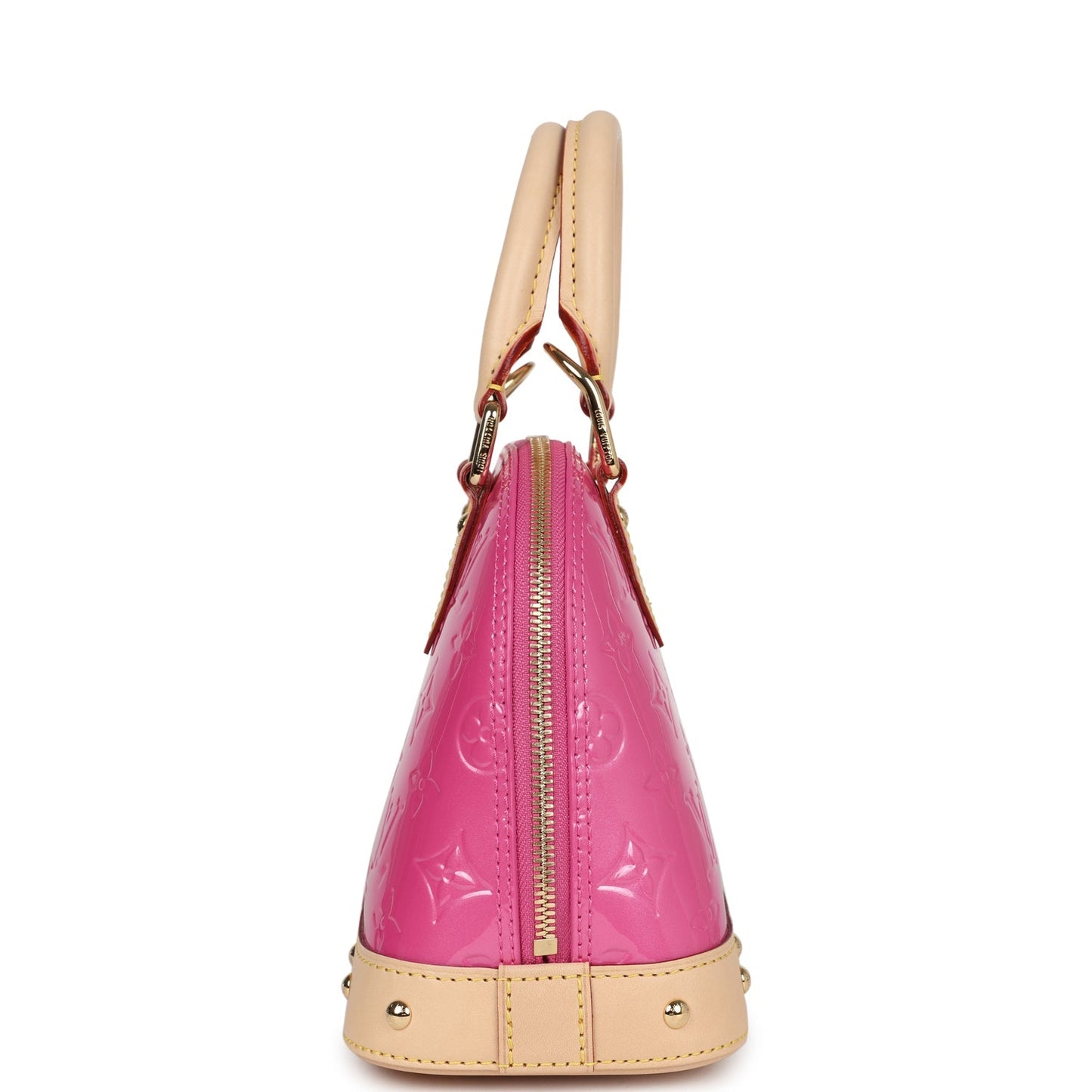 Louis Vuitton Alma BB Neon Pink Monogram Vernis Gold Hardware