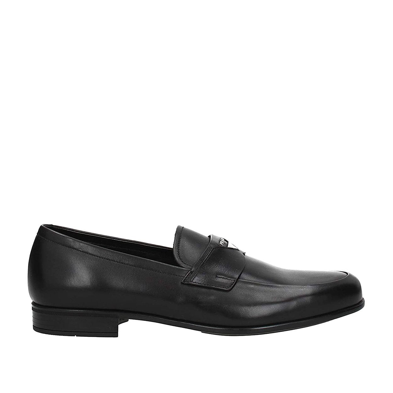 Prada 2DC179-ASK Men's Shoes Black Calf-Skin Leather Penny Loafers (PRM1040)