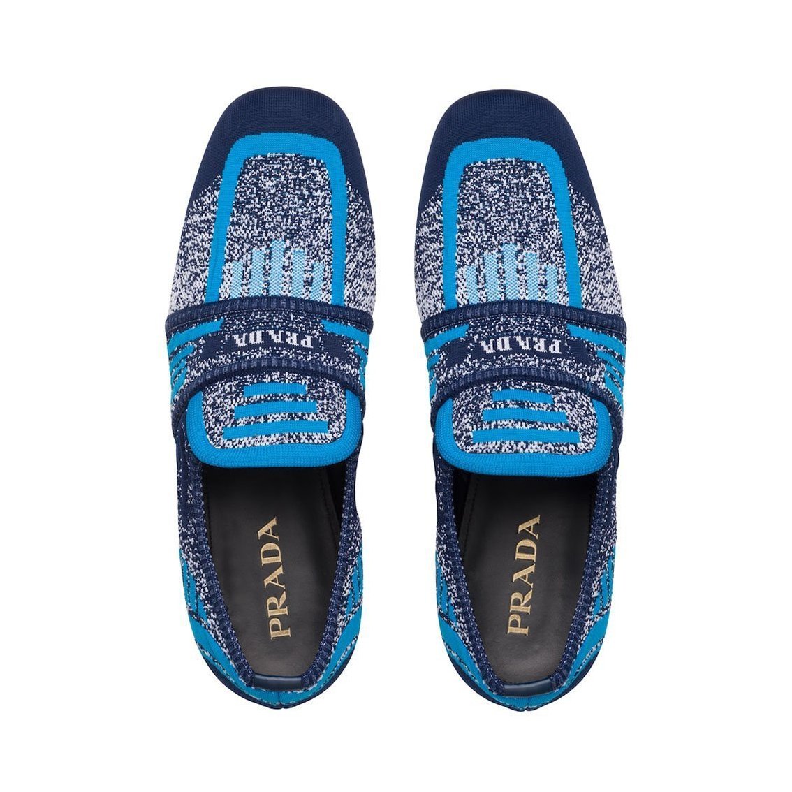 Prada 2DG098-3KK5 Men's Shoes Blue Technical Fabric Penny Loafers (PRM1024)