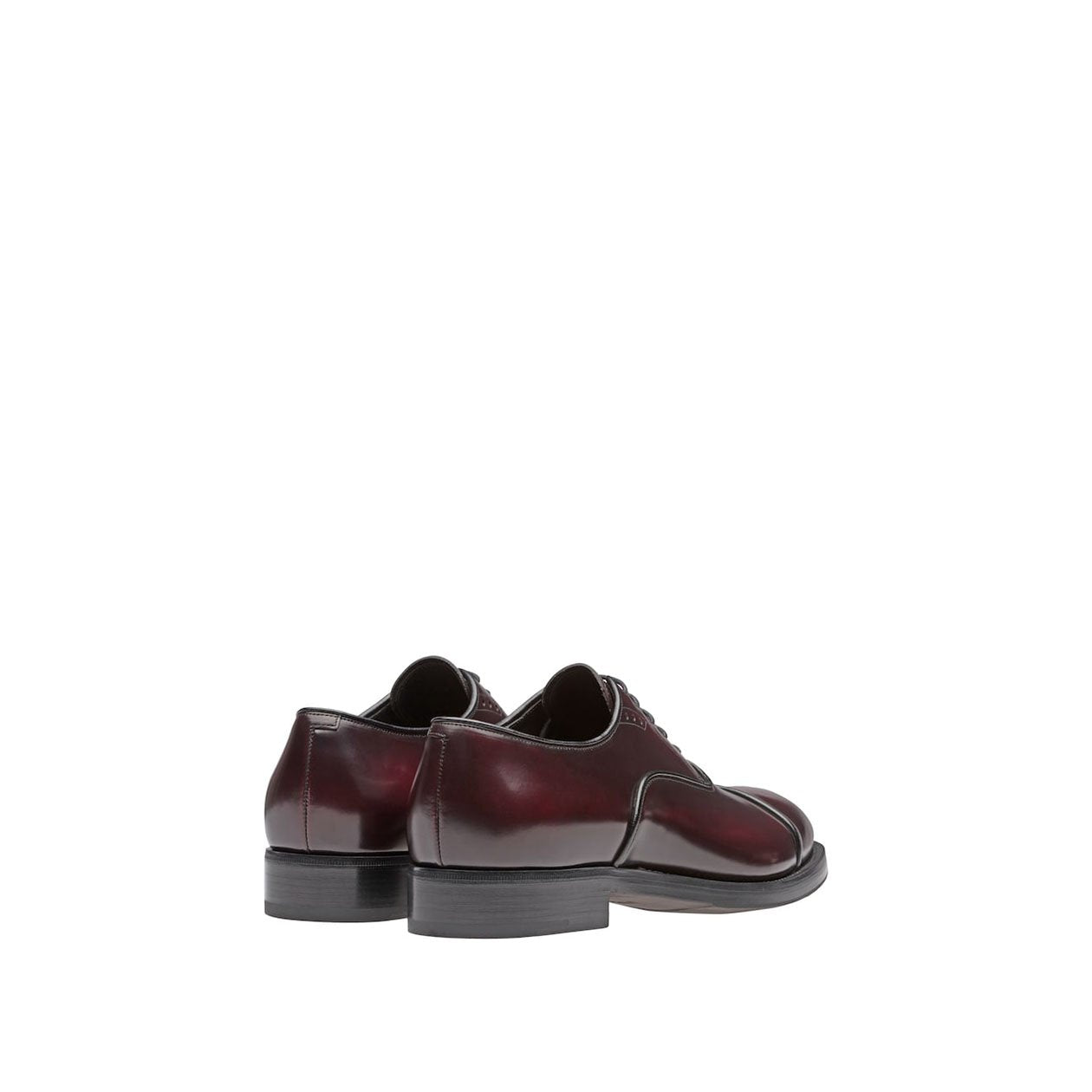 Prada 2EA130-055 Men's Shoes Burgundy Calf-Skin Leather Oxfords (PRM1007)