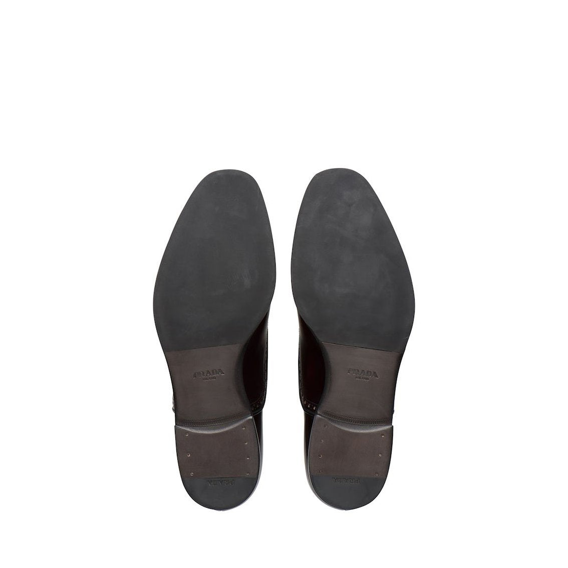 Prada 2EA135-055 Men's Shoes Burgundy Brushed Calf-Skin Leather Oxfords (PRM1025)