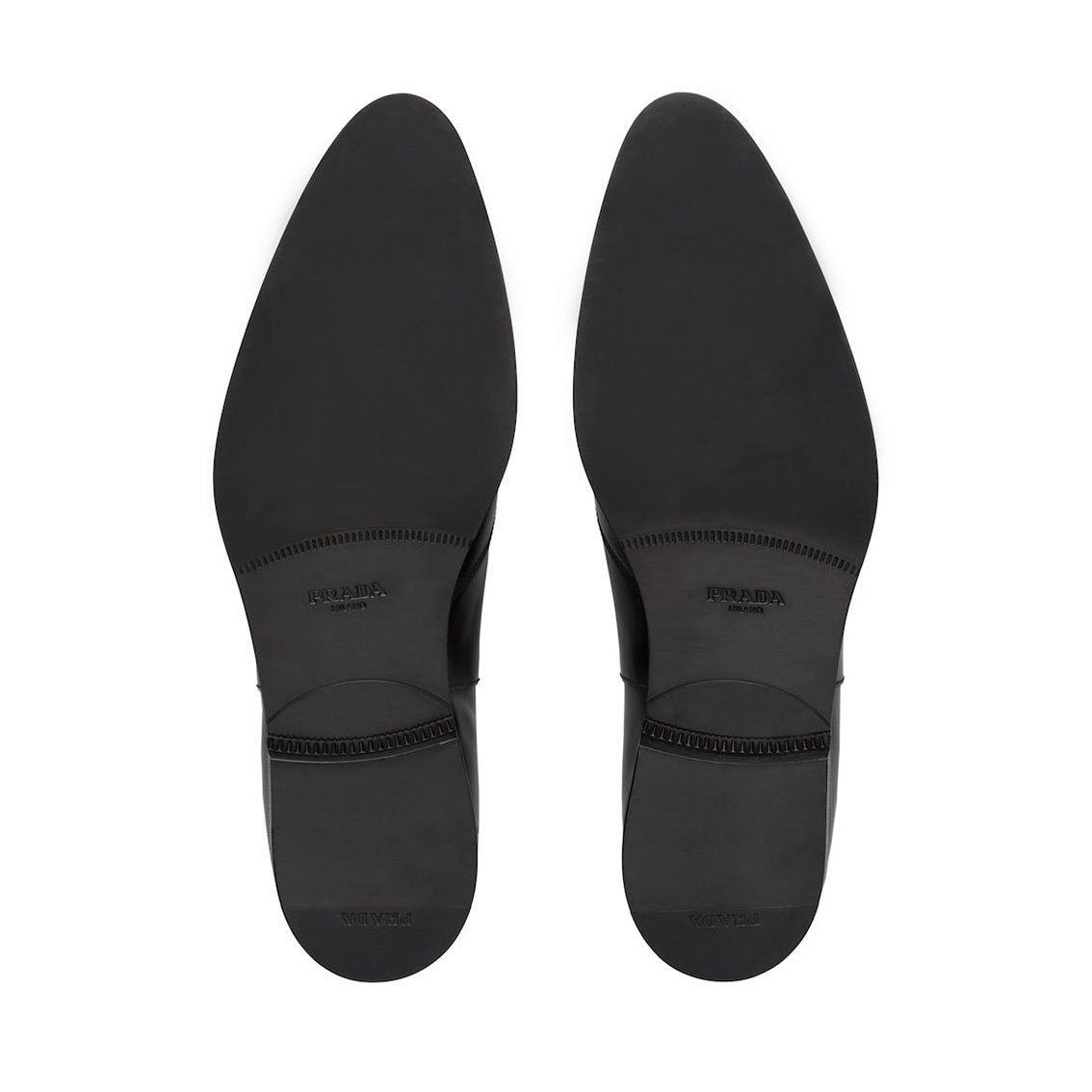 Prada 2EA149-P39 Men's Shoes Black Brushed Calf-Skin Leather Cap-Toe Oxfords (PRM1030)