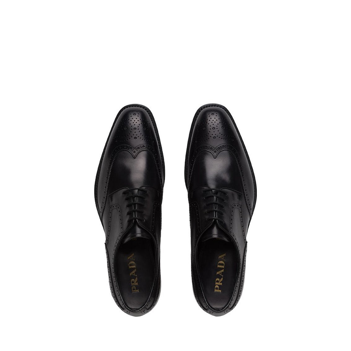 Prada 2EB109-3F33 Men's Shoes Black Calf-Skin Leather Derby Oxfords (PRM1026)