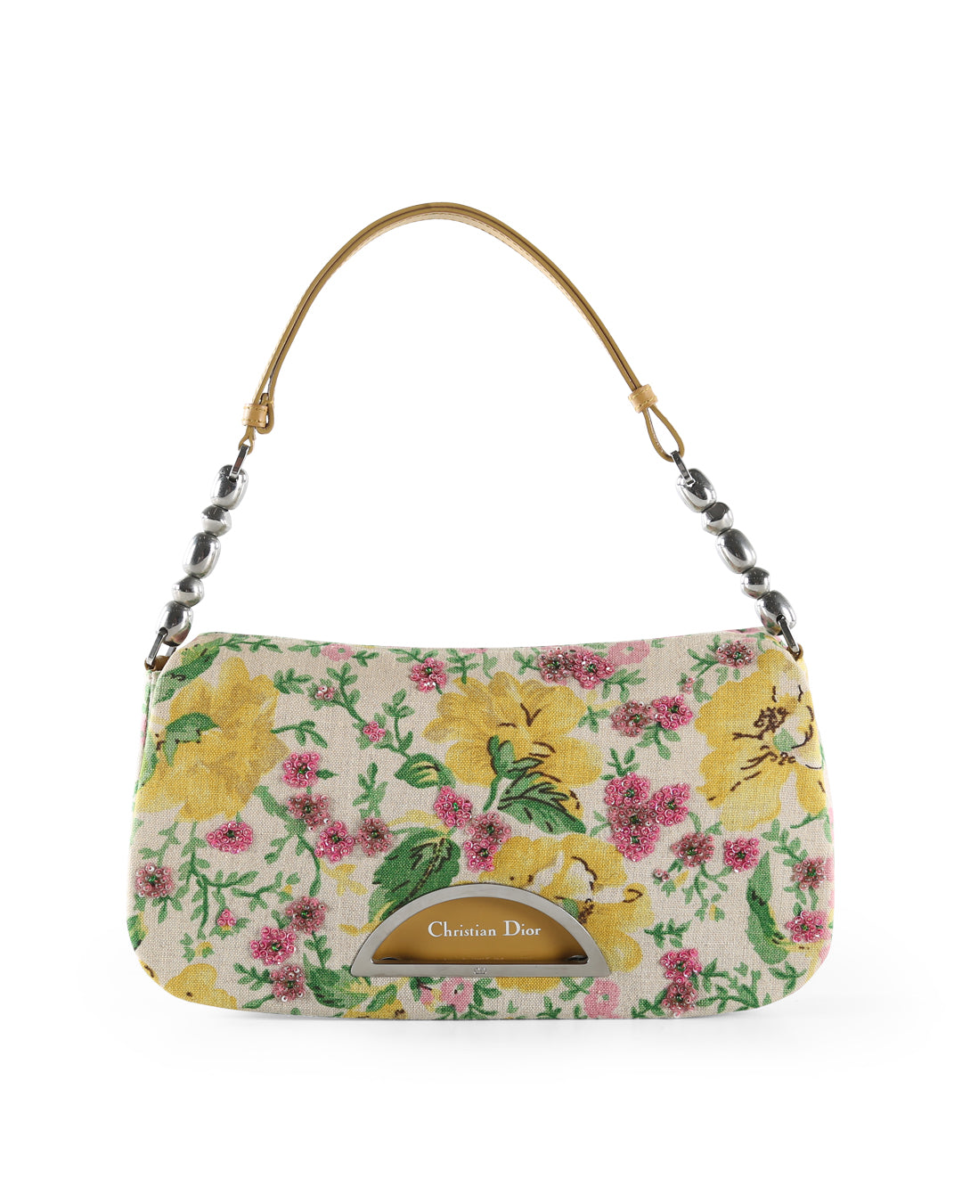 CHRISTIAN DIOR Multicolor Floral Canvas Malice Shoulder Bag