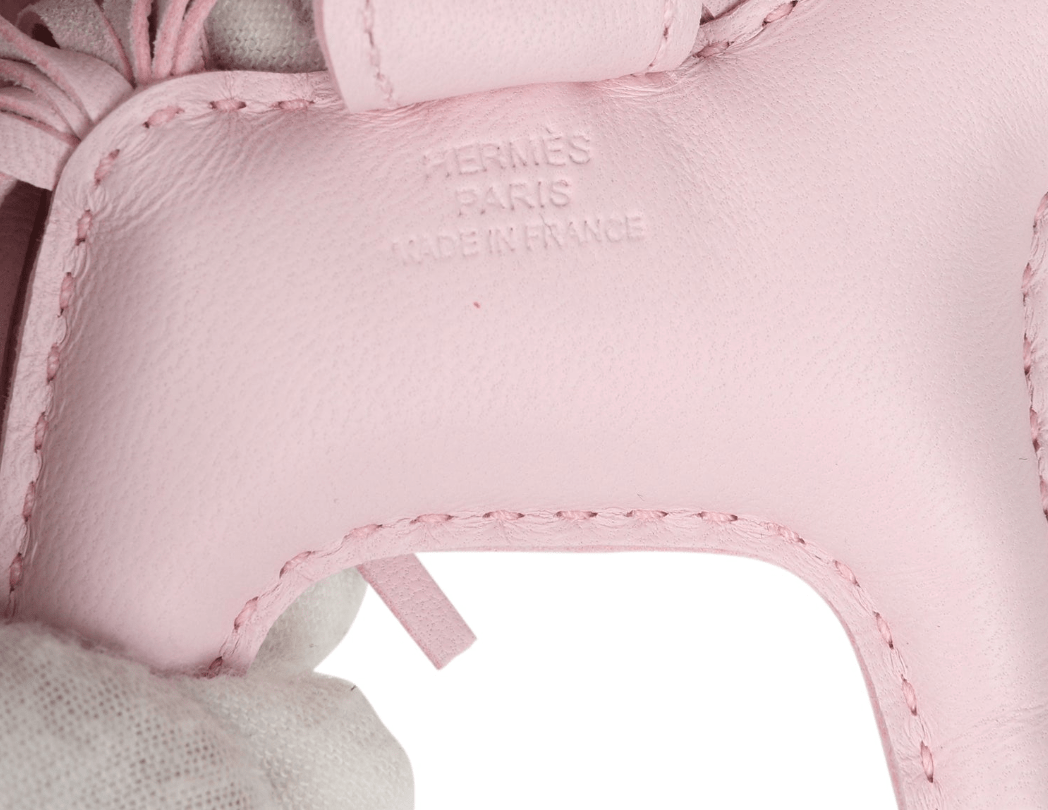 Hermes Rodeo Bag Charm PM Rose Darling Milo Lambskin