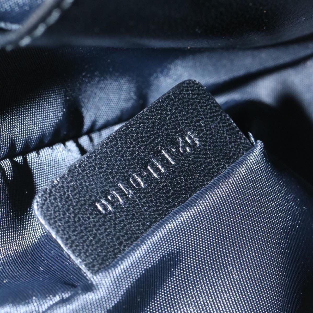 CHRISTIAN DIOR Chain Lady Dior Accessory Pouch Enamel Black Auth am427b