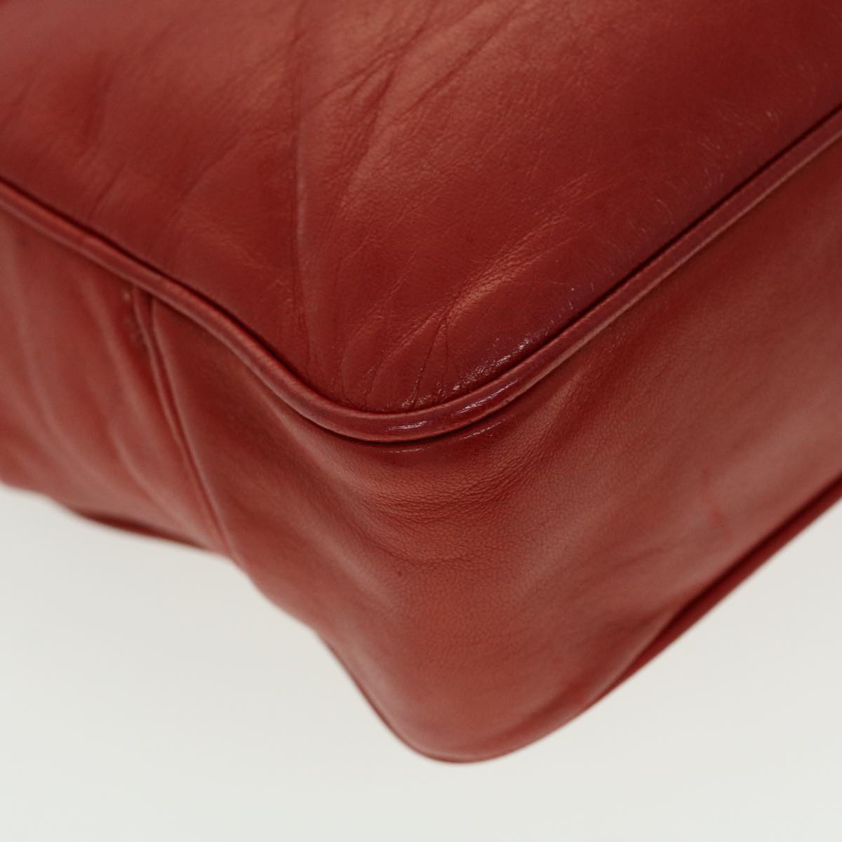 CHRISTIAN DIOR Clutch Bag Leather Red Auth bs5260