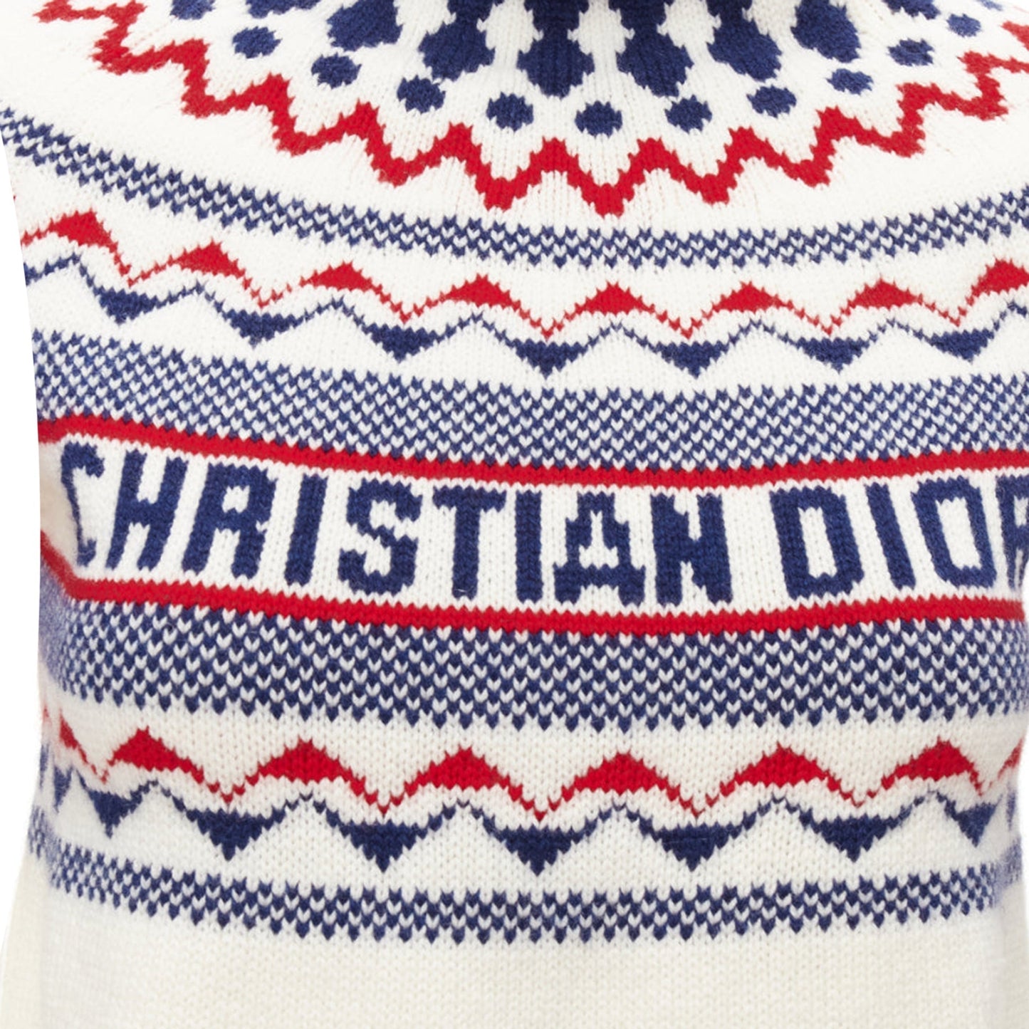 Christian Dior Dioralps cream wool cashmere fairisle sweater