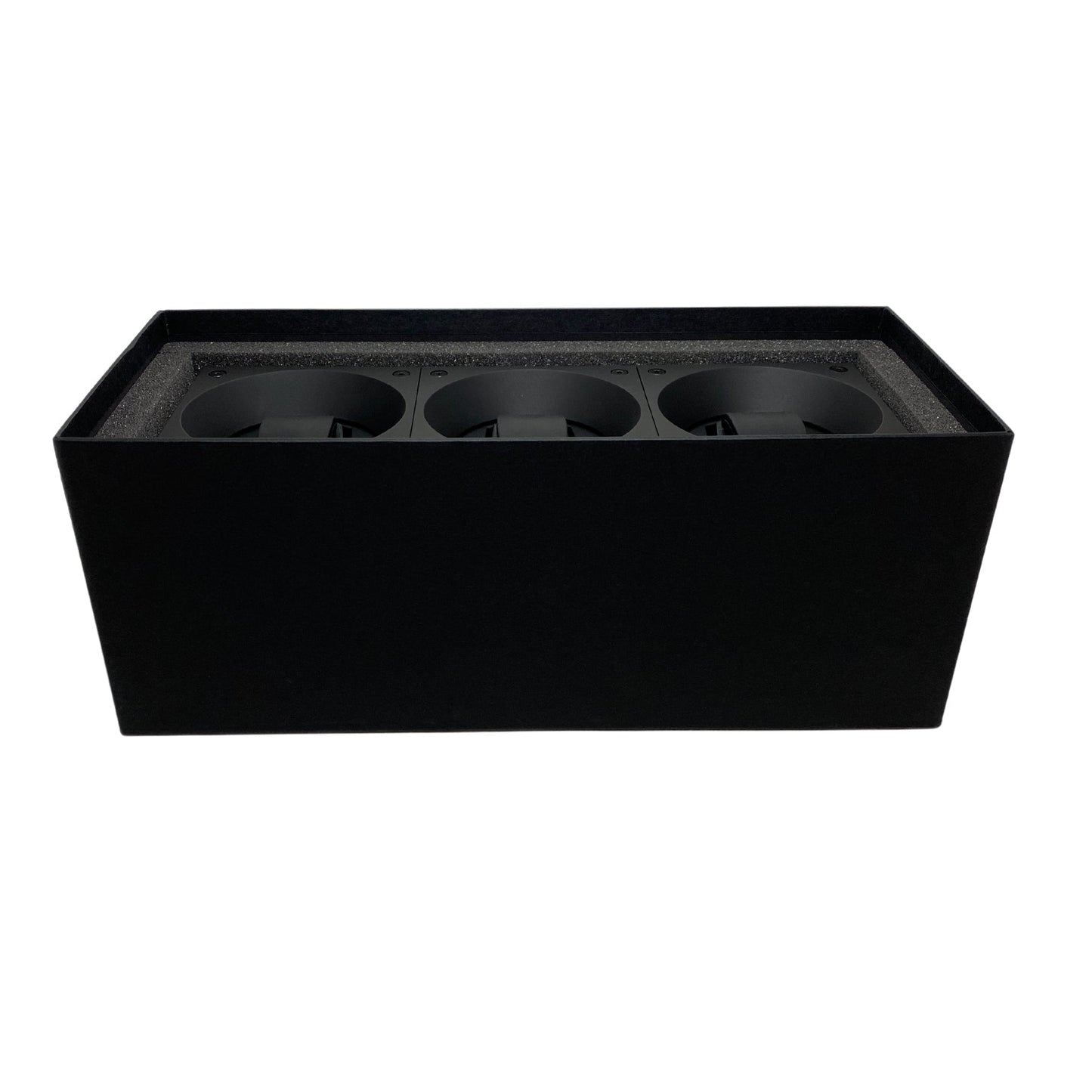 Masterbox Triple Black Leather Watch Winder with White Stitching (3 Watches)