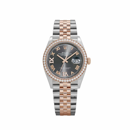 Rolex Datejust 126281RBR Rose Gold Stainless Steel Slate Diamond Dial Diamond Bezel (2023)