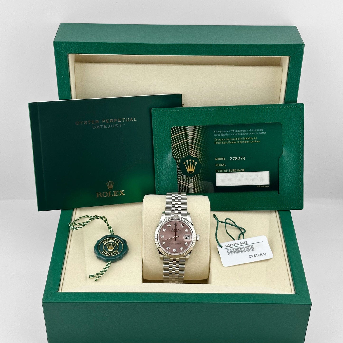 Rolex Datejust 31 278274 'Ladies' Stainless Steel Pink Diamond Dial Jubilee (2025)