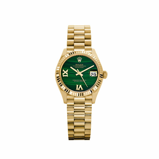 Rolex Datejust 31 278278 'Ladies' Yellow Gold Malachite Diamond Dial (2021)