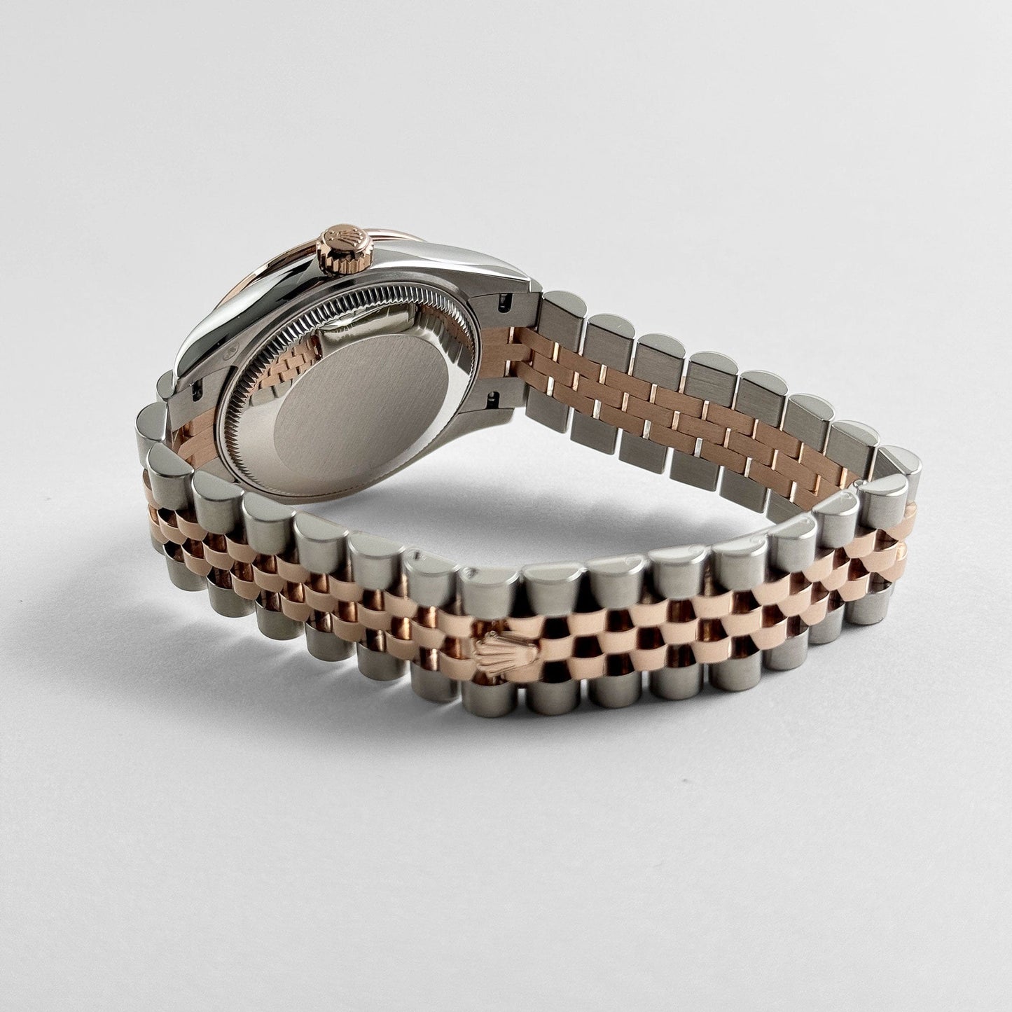 Rolex Datejust 31 278381RBR 'Ladies' Stainless Steel Rose Gold Brown Roman Numerals Diamond Dial Diamond Bezel Jubilee