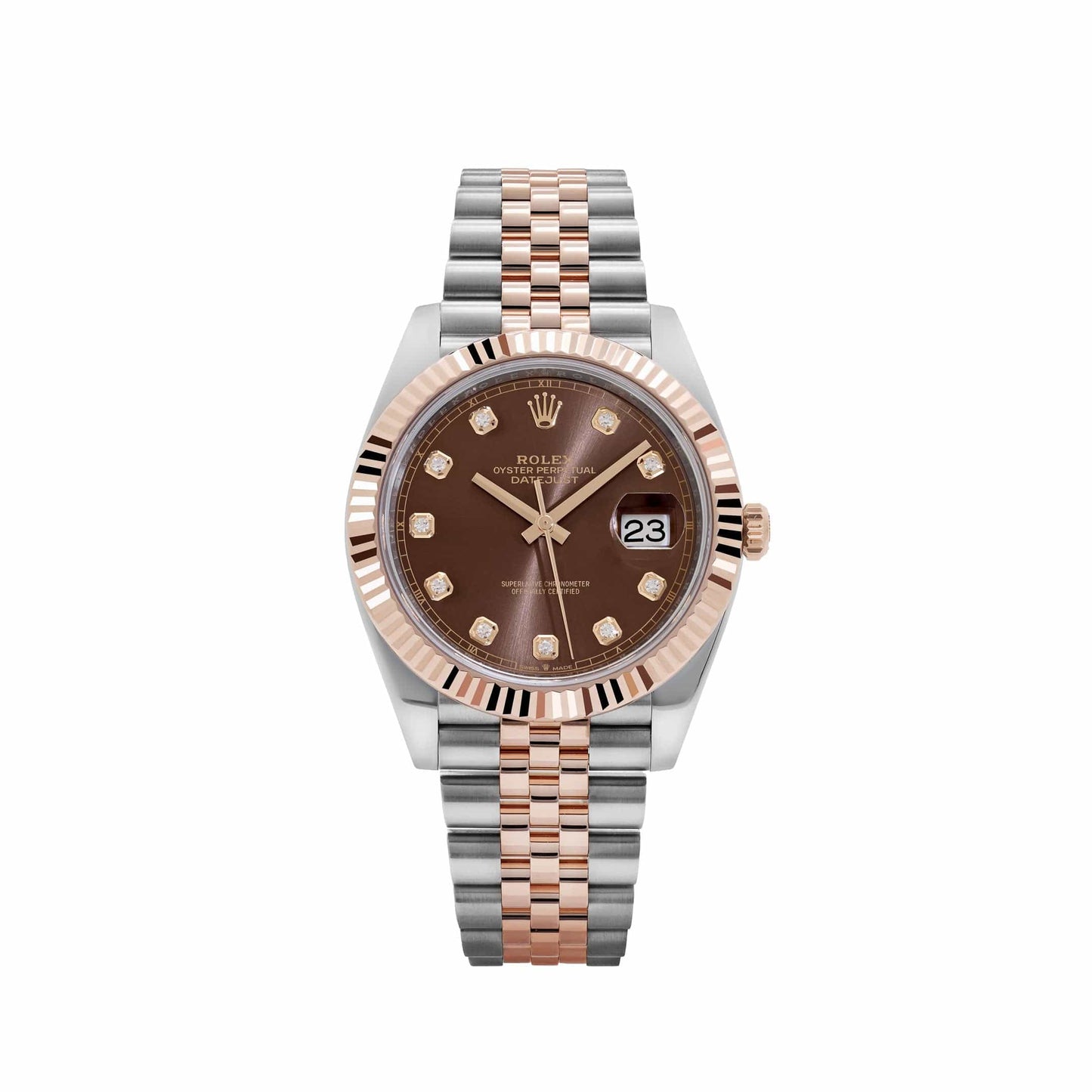Rolex Datejust 41 126331 Stainless Steel Rose Gold Chocolate Diamond Dial Jubilee (2025)