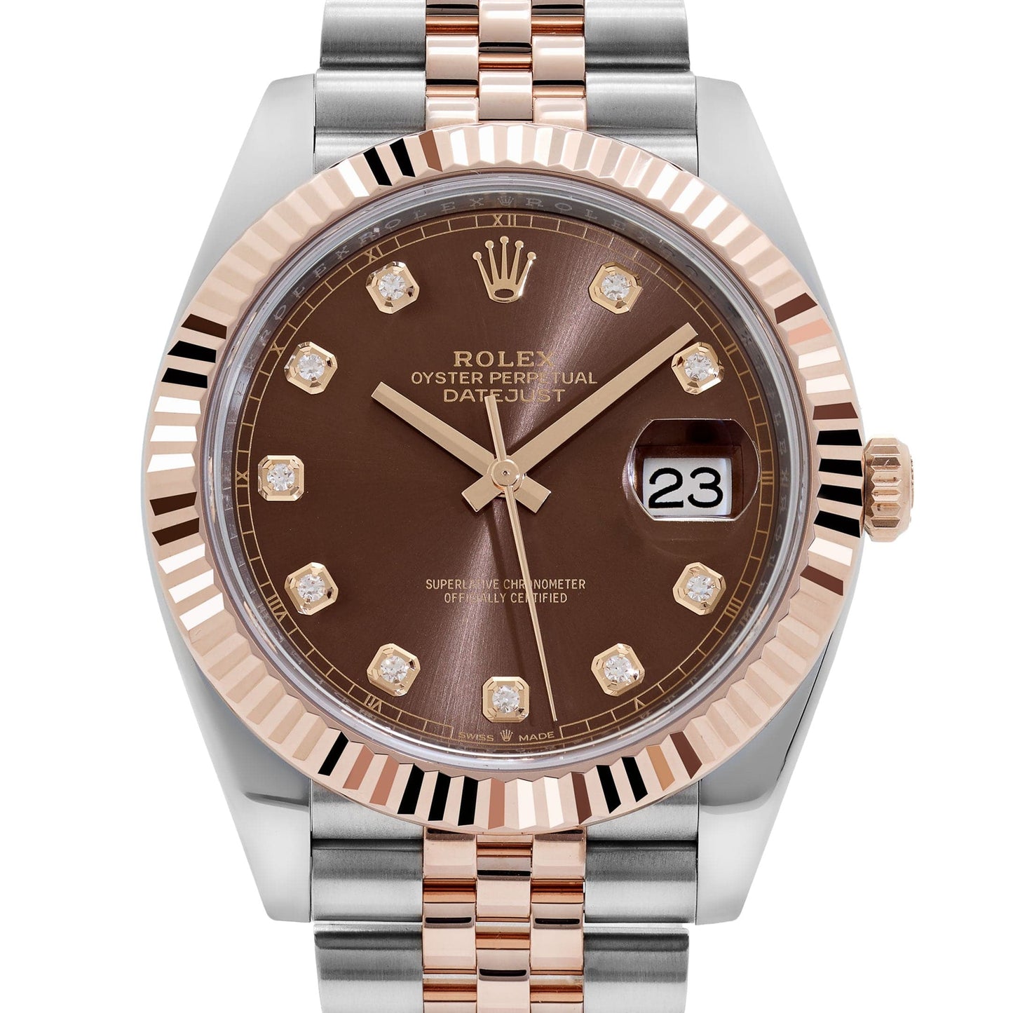 Rolex Datejust 41 126331 Stainless Steel Rose Gold Chocolate Diamond Dial Jubilee (2025)