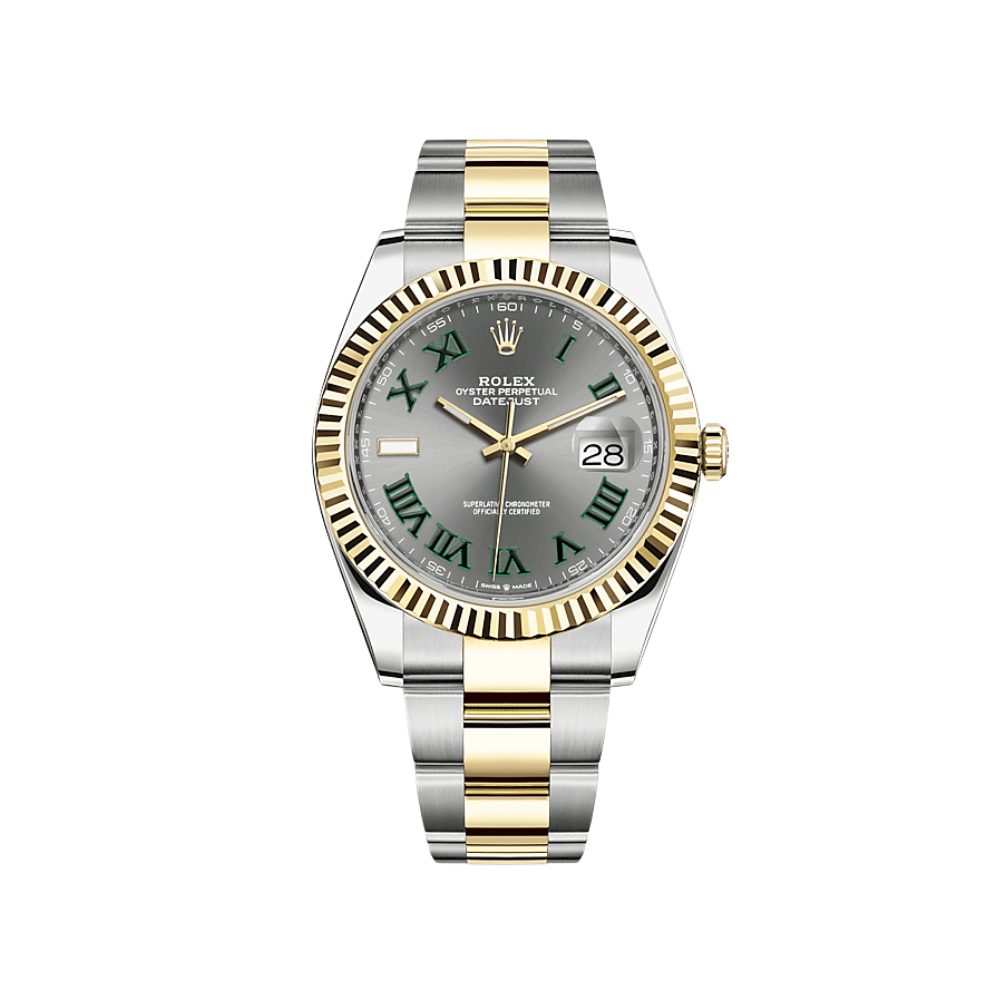 Rolex Datejust 41 126333 Yellow Gold Stainless Steel Slate/Green Roman Dial