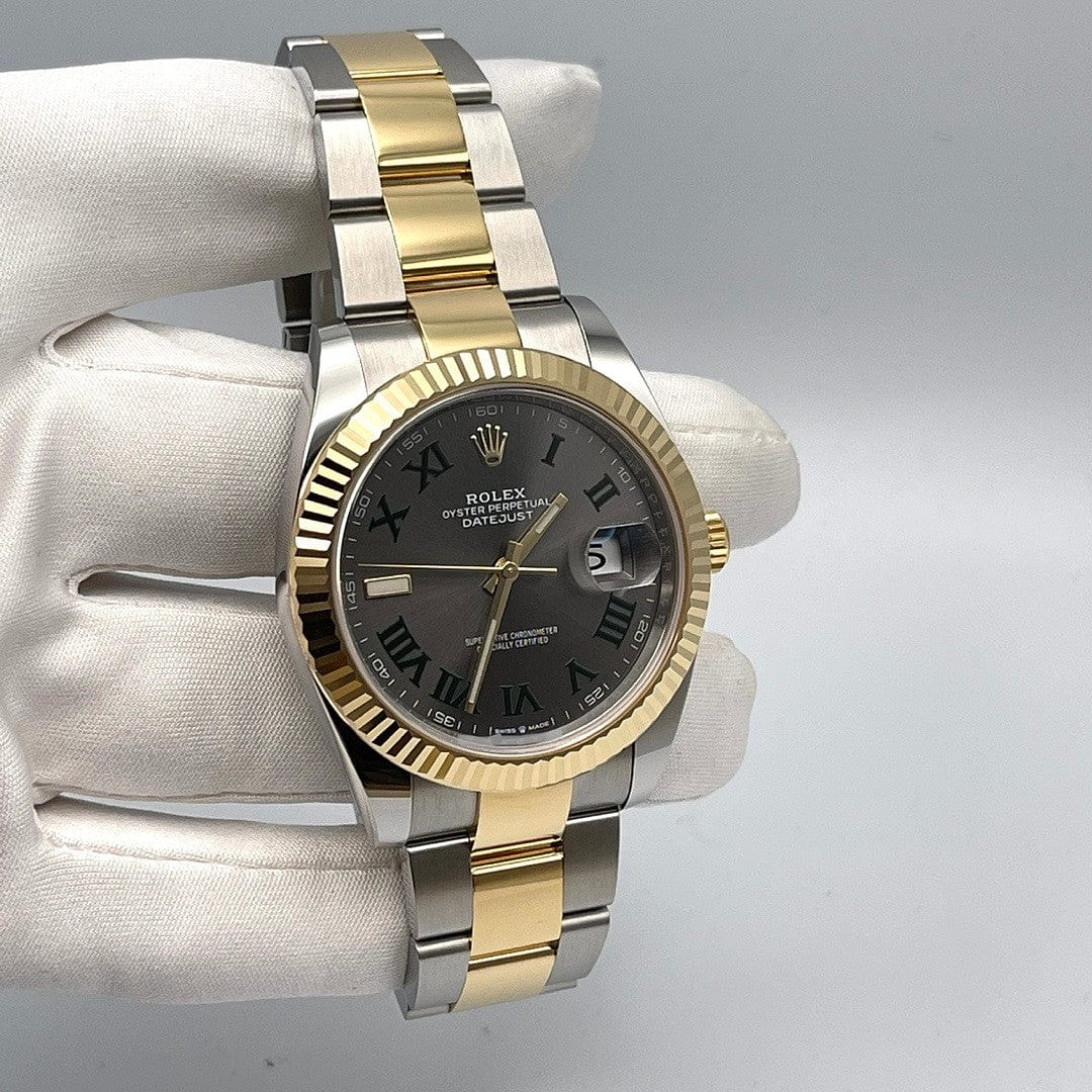 Rolex Datejust 41 126333 Yellow Gold Stainless Steel Slate/Green Roman Dial