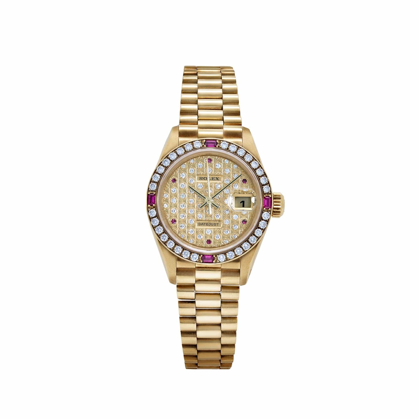 Rolex Datejust 79068 'Ladies' Yellow Gold Diamond Ruby Dial and Bezel (1995)