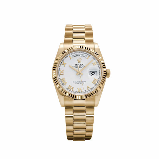 Rolex Day-Date 36 118238 Yellow Gold White Roman Numerals Dial