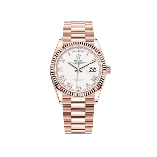 Rolex Day-Date 36 128235 Rose Gold White Dial