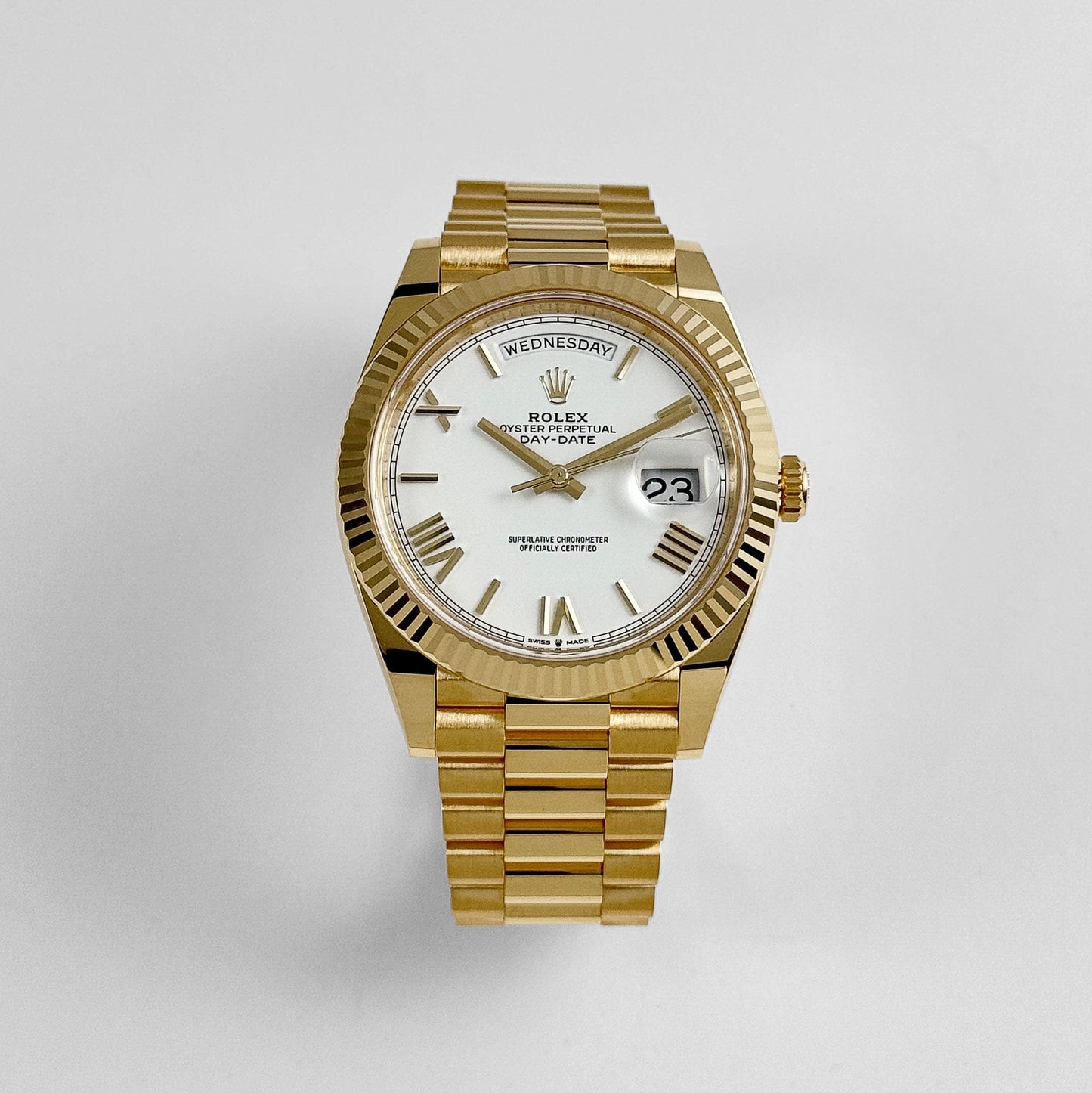 Rolex Day-Date 40 228238 Yellow Gold White Roman Numerals Dial (2023)