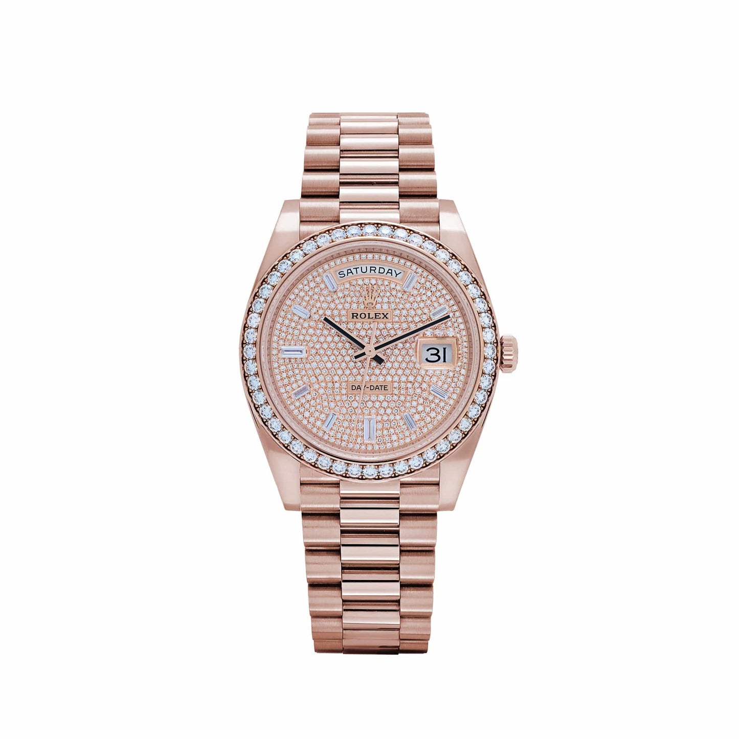 Rolex Day-Date 40 228345RBR Rose Gold Diamond Dial Diamond Bezel (2024)
