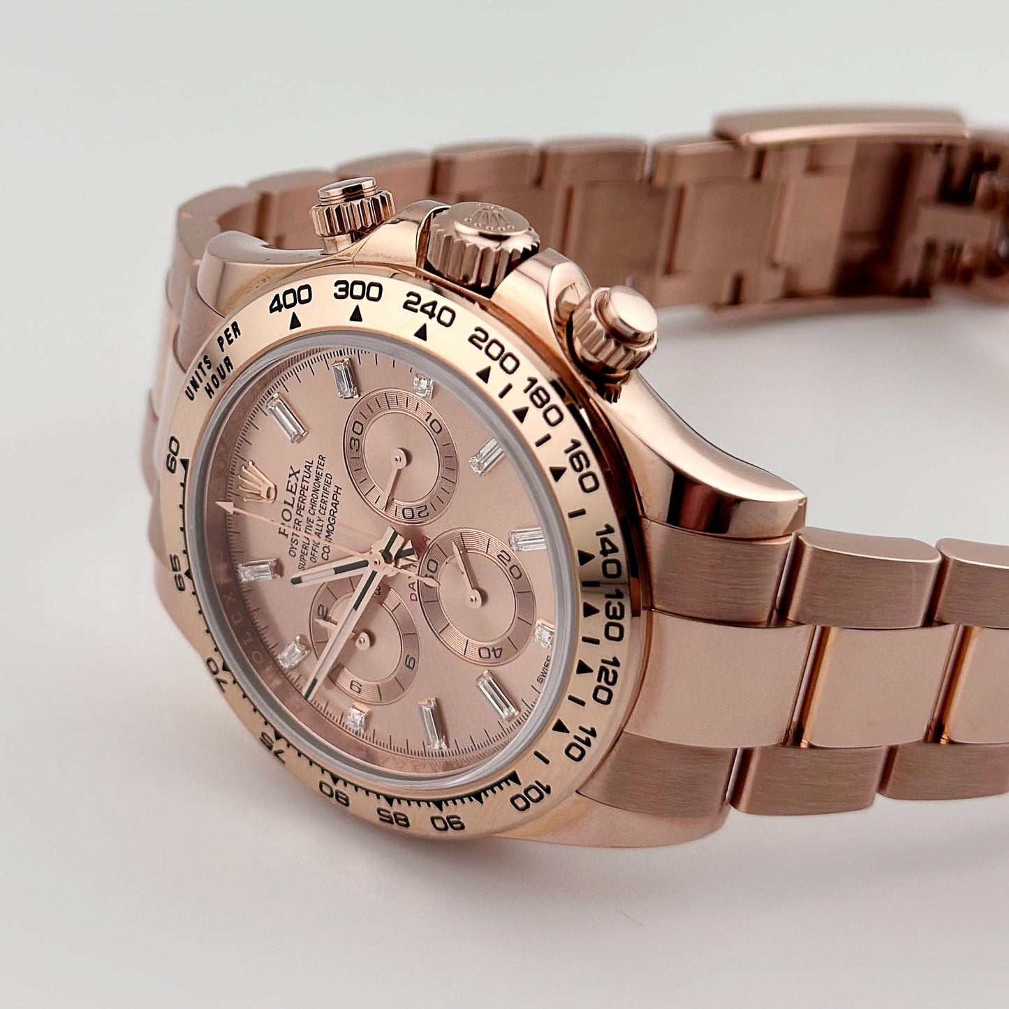 Rolex Daytona 116505 Rose Gold Sundust Diamond Baguette Dial (2019)