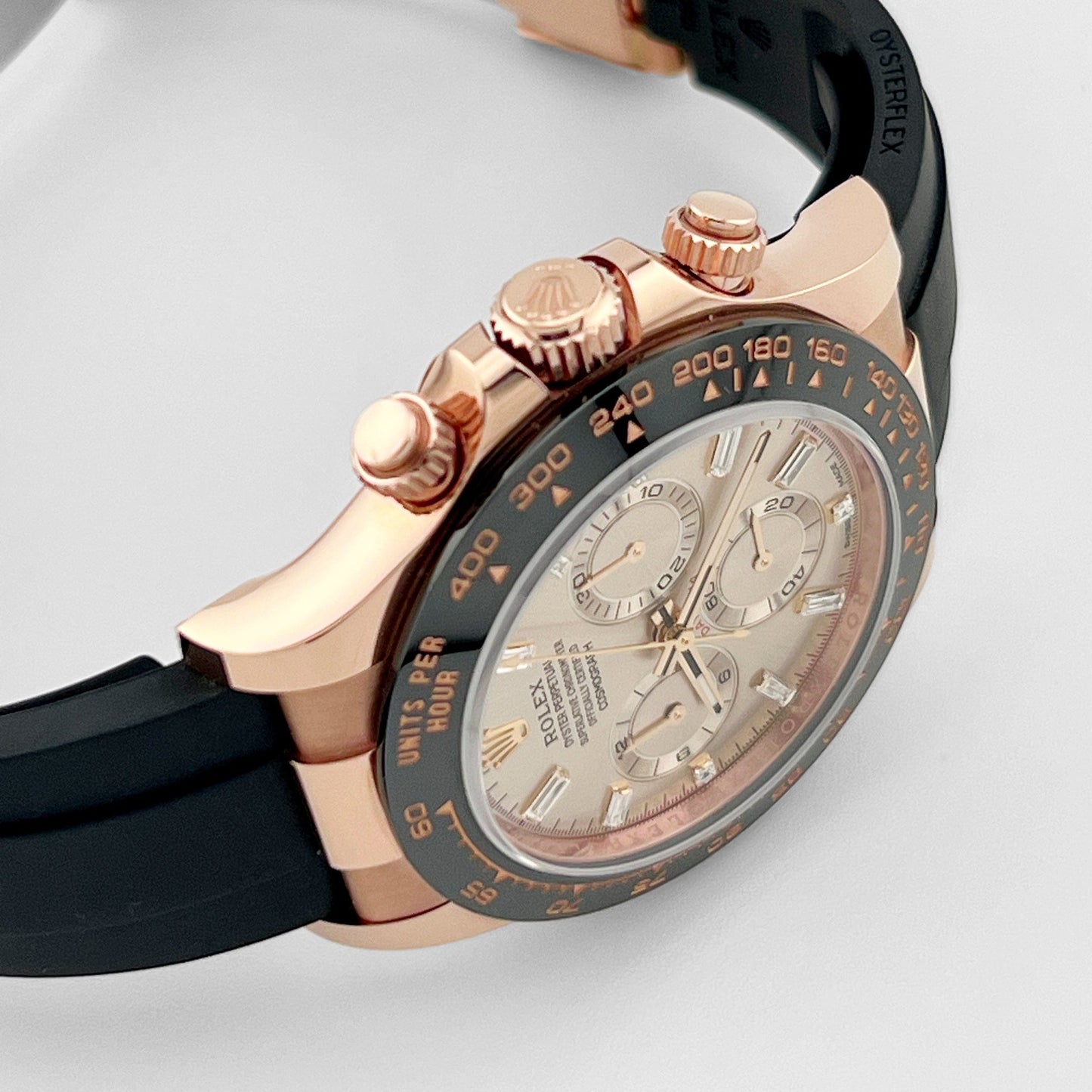 Rolex Daytona 116515LN Rose Gold Baguette Diamond Sundust Dial (2023)