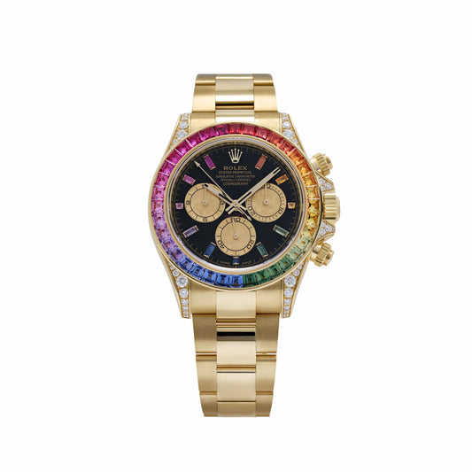 Rolex Daytona 126598RBOW 'Rainbow' Yellow Gold Black Dial Sapphire Bezel (2025)